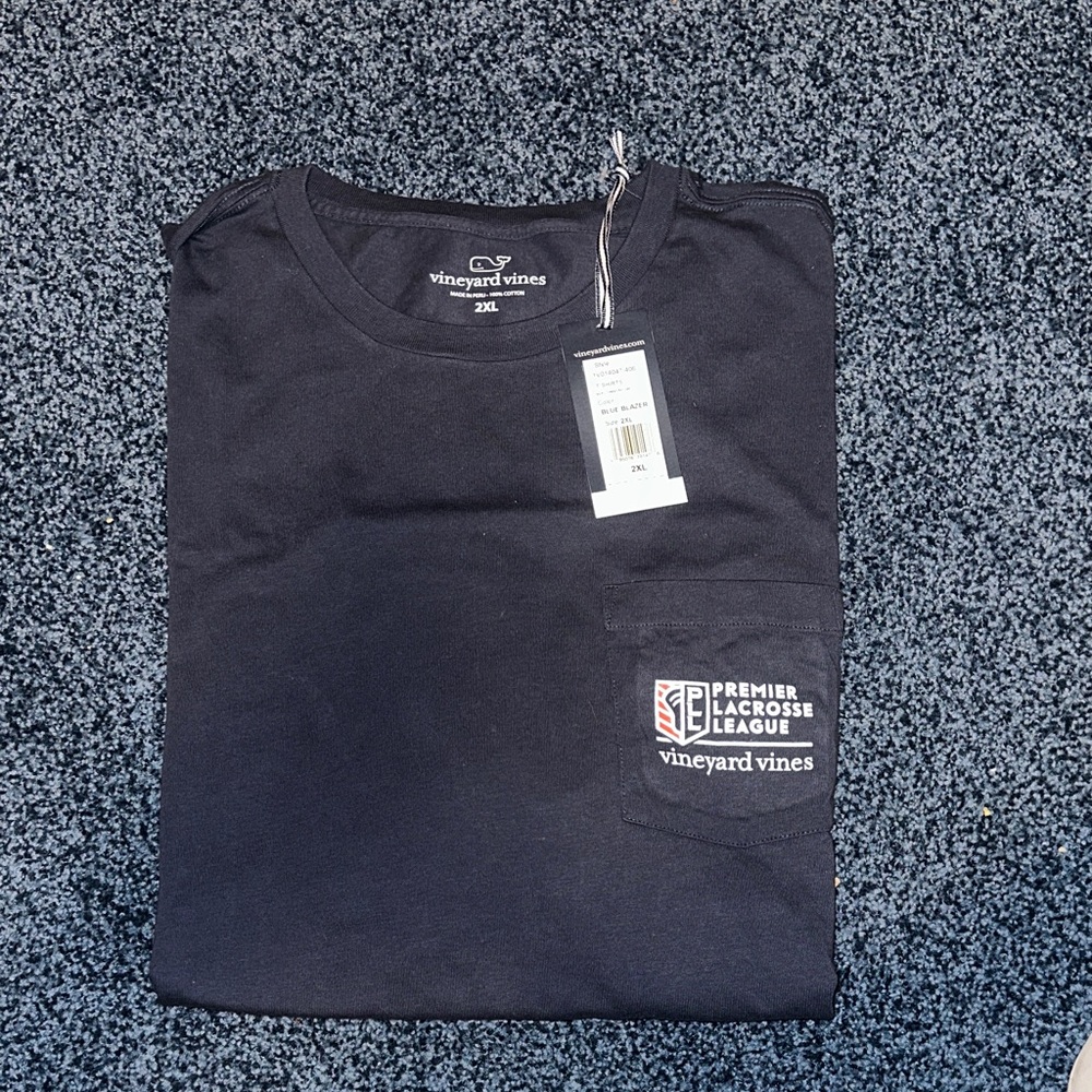 Vineyard Vines nwt XXL navy blue short sleeve t-shirt $98 premier lacrosse PLL